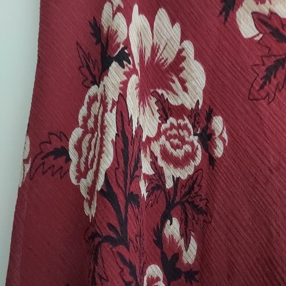 Spiegel Silk Maxi Skirt Size 12 Rust Black Floral Whimsigoth Modest Boho Cottage - Picture 3 of 9